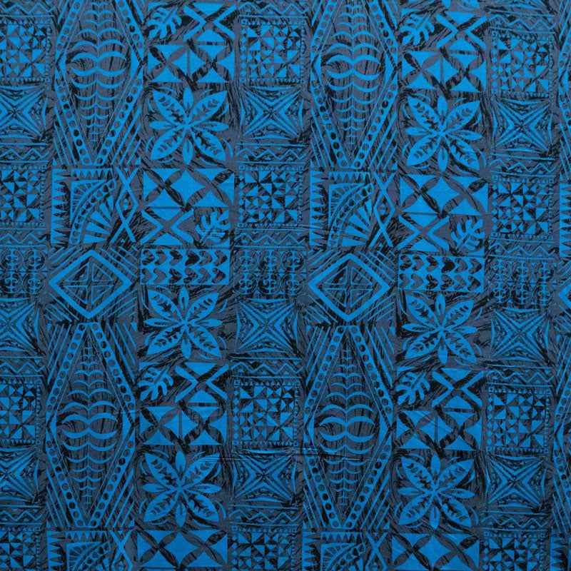 Traditional Tongan Geometric Design Peachskin Fabric | Islands Fabric