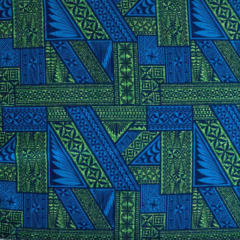 Traditional Tongan Geometric Design Peachskin Fabric | Islands Fabric