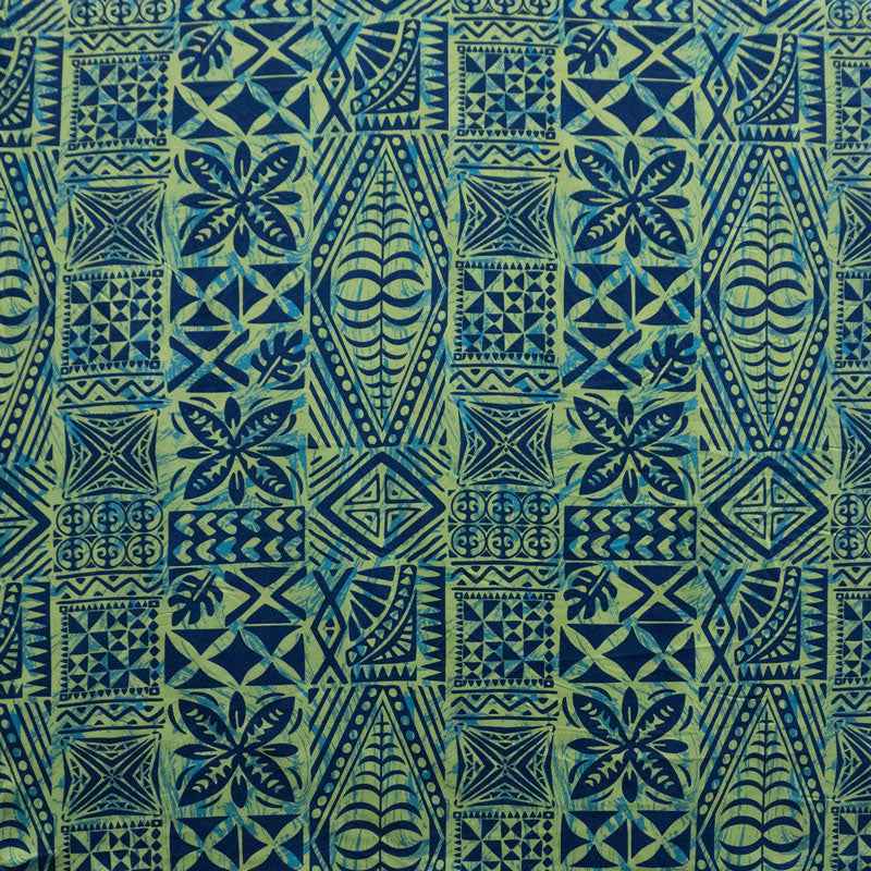 Traditional Tongan Geometric Design Peachskin Fabric | Islands Fabric