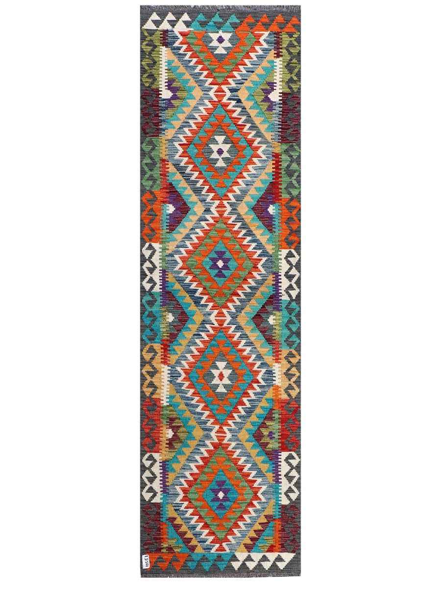 Maimana Afghanistan Kilim Rug - 250 x 81 cm