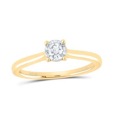 10k Yellow Gold Round Diamond Solitaire Ring 1/6 Cttw - Lolomo!
