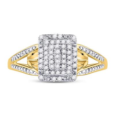 10k Yellow Gold Round Natural Diamond Cluster Ring 1/6 Cttw - Lolomo!