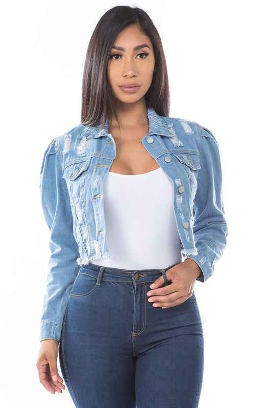 VESTE COURTE EN JEAN MODE FEMME