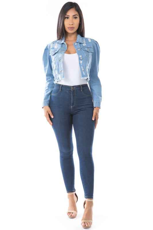 VESTE COURTE EN JEAN MODE FEMME