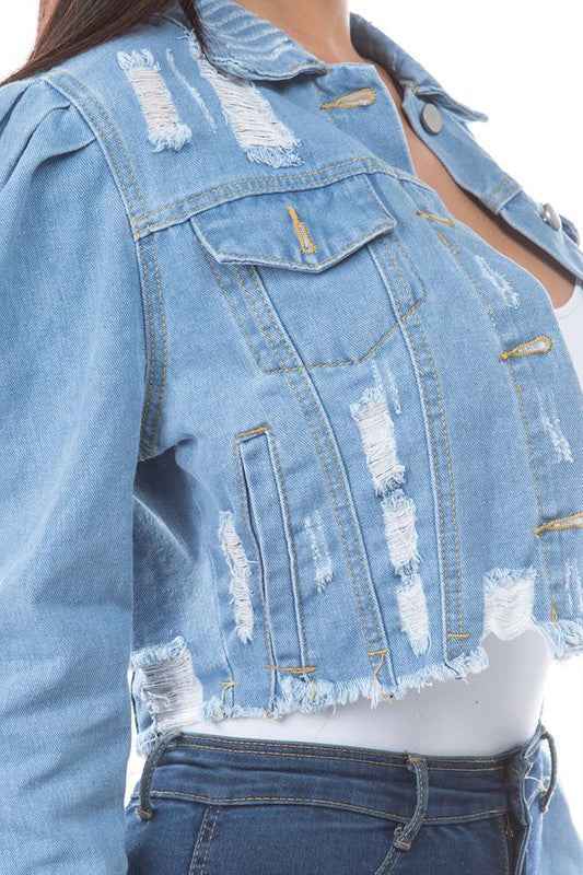 VESTE COURTE EN JEAN MODE FEMME