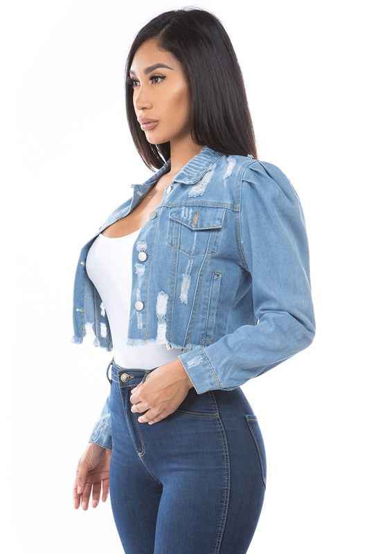 VESTE COURTE EN JEAN MODE FEMME