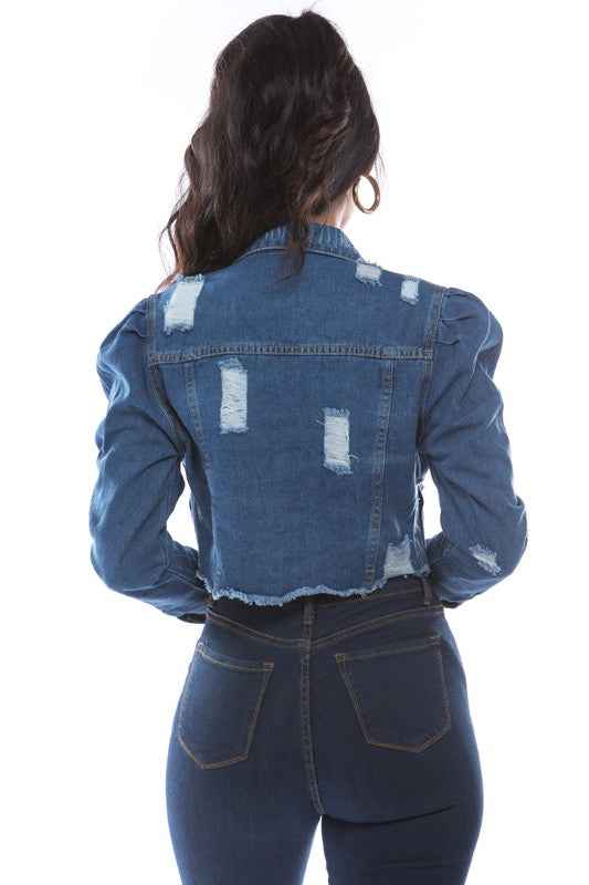 VESTE COURTE EN JEAN MODE FEMME