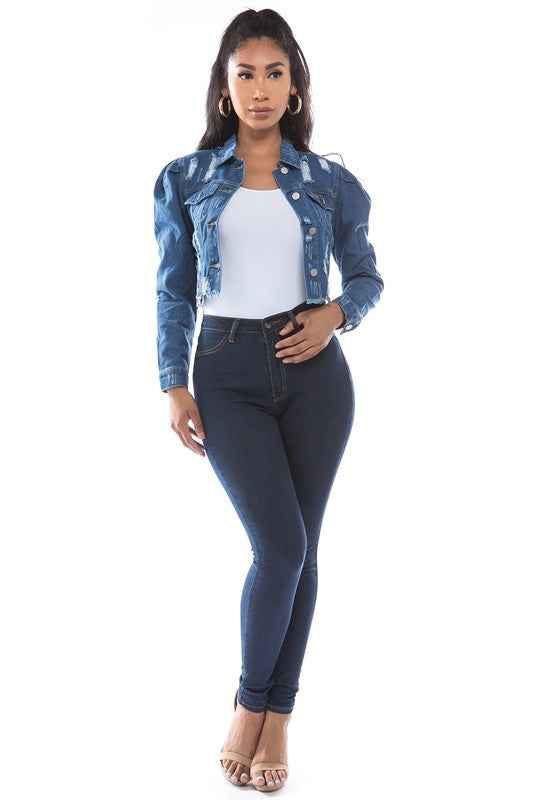 VESTE COURTE EN JEAN MODE FEMME
