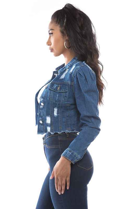 VESTE COURTE EN JEAN MODE FEMME