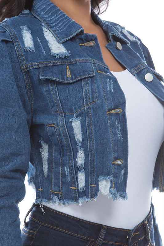 VESTE COURTE EN JEAN MODE FEMME