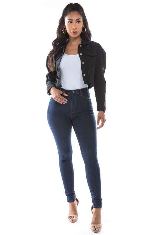 VESTE COURTE EN JEAN MODE FEMME