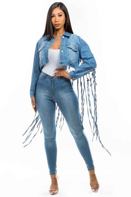 VESTE COURTE EN JEAN MODE FEMME