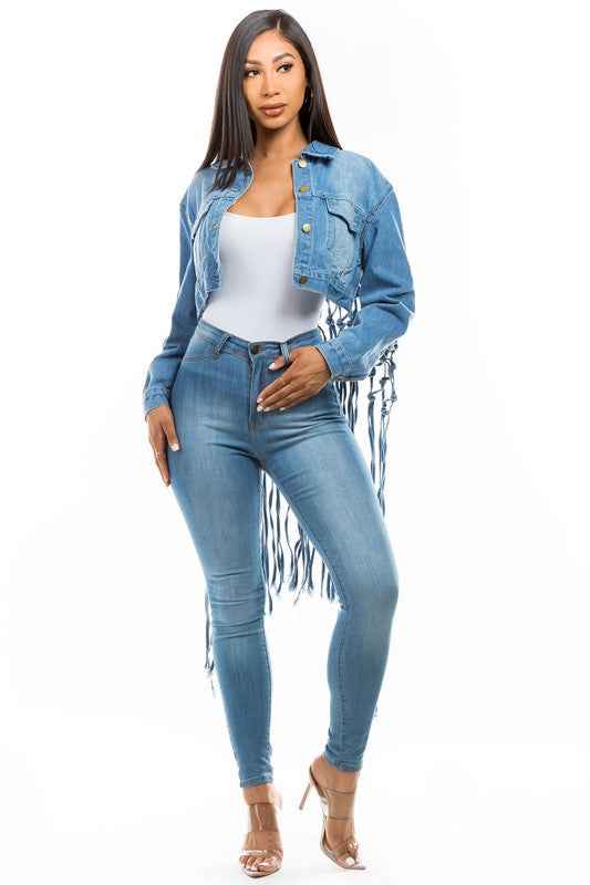 VESTE COURTE EN JEAN MODE FEMME