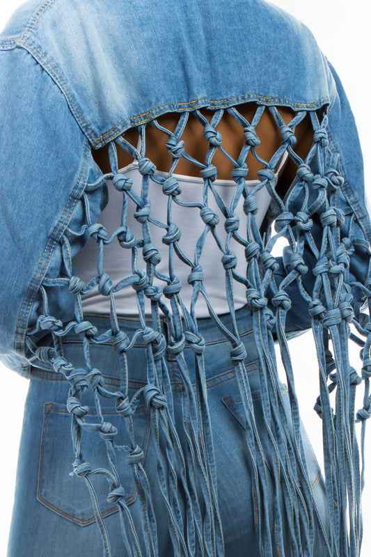 WOMEN FASHION DENIM CROP JACKET