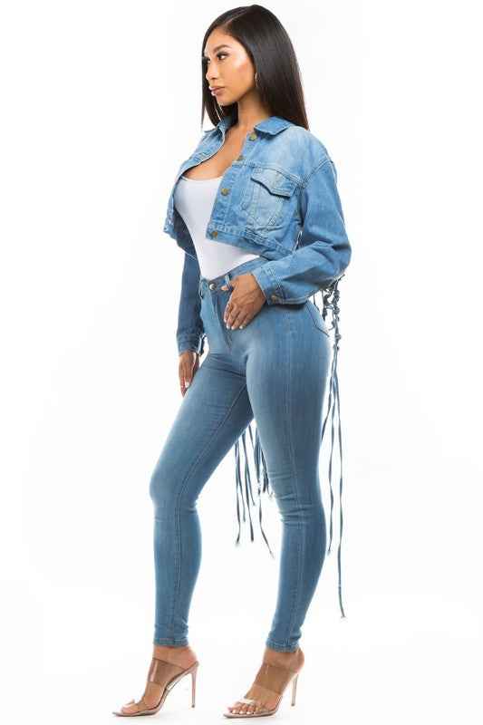 VESTE COURTE EN JEAN MODE FEMME