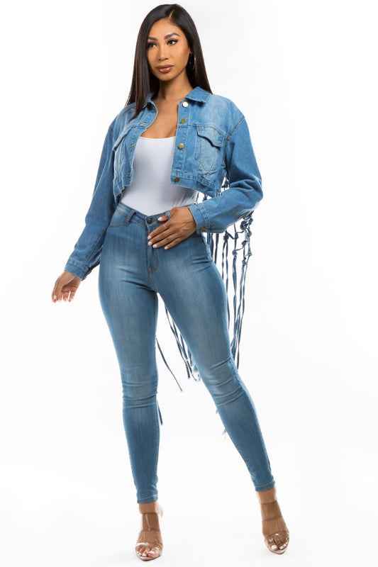 VESTE COURTE EN JEAN MODE FEMME