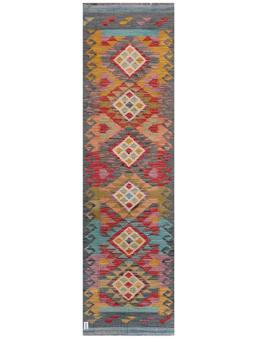 Maimana Afghanistan Kilim Runner - 301 x 84 cm