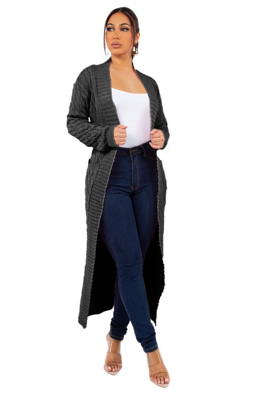 CÁRDIGAN SUÉTER LARGO MAXI DE MODA PARA MUJER