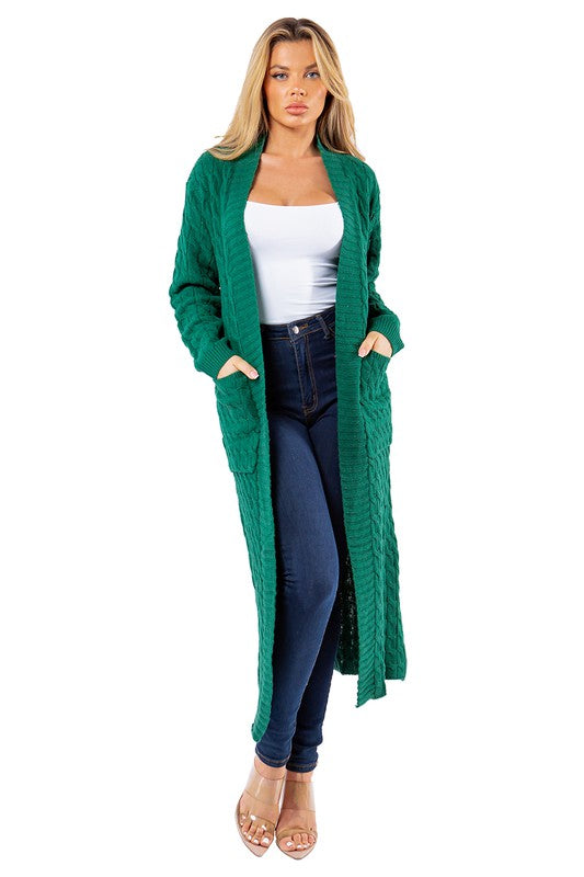 CÁRDIGAN SUÉTER LARGO MAXI DE MODA PARA MUJER