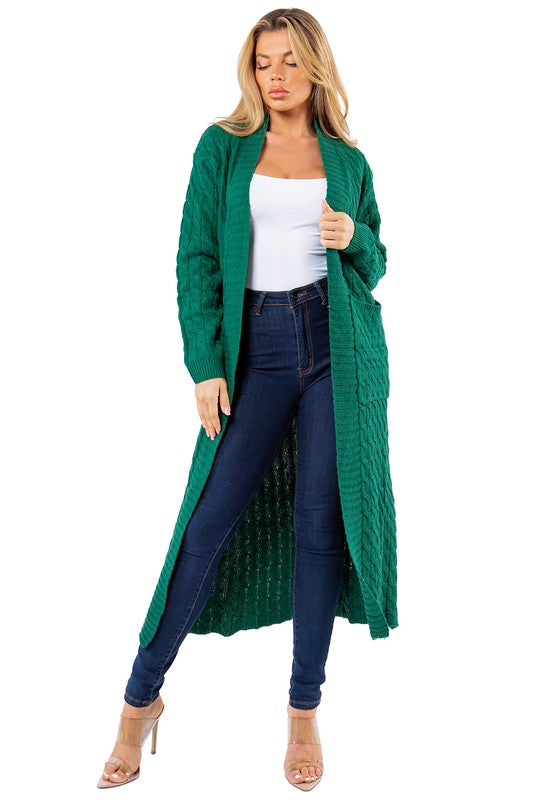 CÁRDIGAN SUÉTER LARGO MAXI DE MODA PARA MUJER