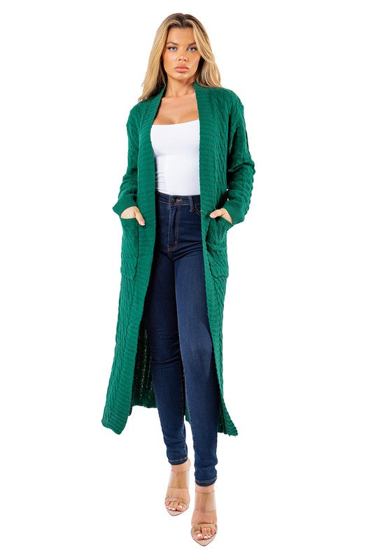 CÁRDIGAN SUÉTER LARGO MAXI DE MODA PARA MUJER