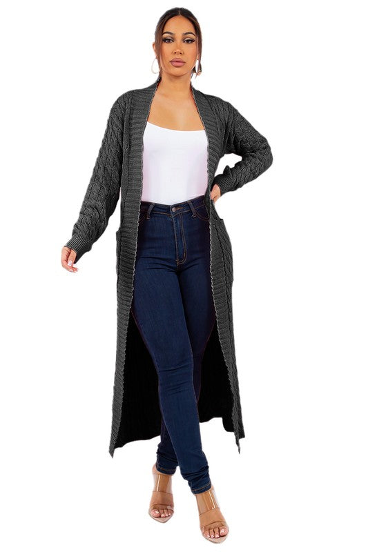 CÁRDIGAN SUÉTER LARGO MAXI DE MODA PARA MUJER