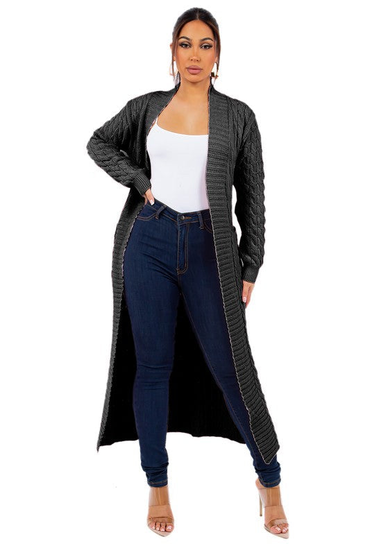 CÁRDIGAN SUÉTER LARGO MAXI DE MODA PARA MUJER