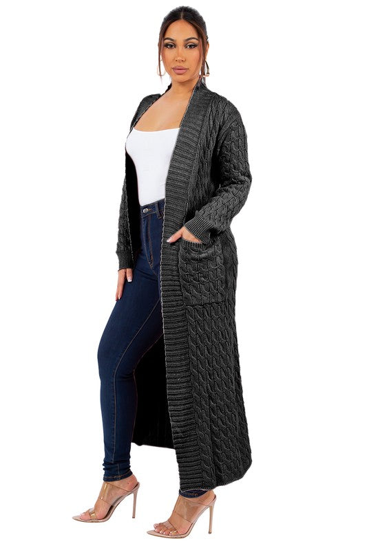 CÁRDIGAN SUÉTER LARGO MAXI DE MODA PARA MUJER