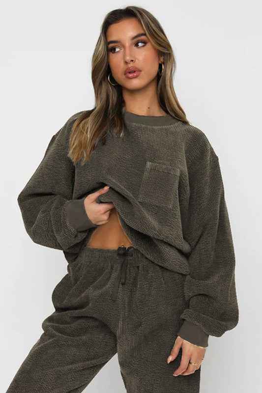ENSEMBLE WESTERN DEUX PIÈCES EN VELOURS CÔTELÉ POUR FEMME