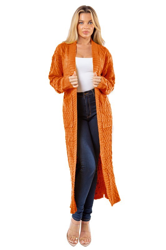 CÁRDIGAN SUÉTER LARGO MAXI DE MODA PARA MUJER