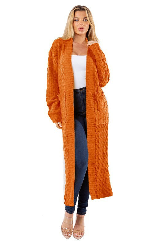 CÁRDIGAN SUÉTER LARGO MAXI DE MODA PARA MUJER