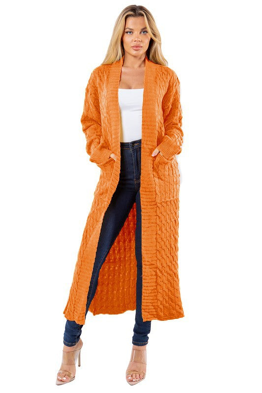 CÁRDIGAN SUÉTER LARGO MAXI DE MODA PARA MUJER