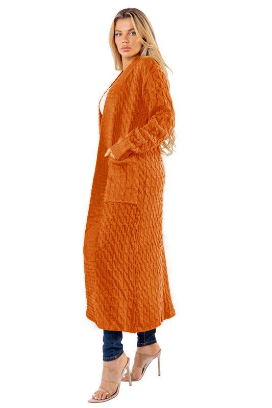 CÁRDIGAN SUÉTER LARGO MAXI DE MODA PARA MUJER