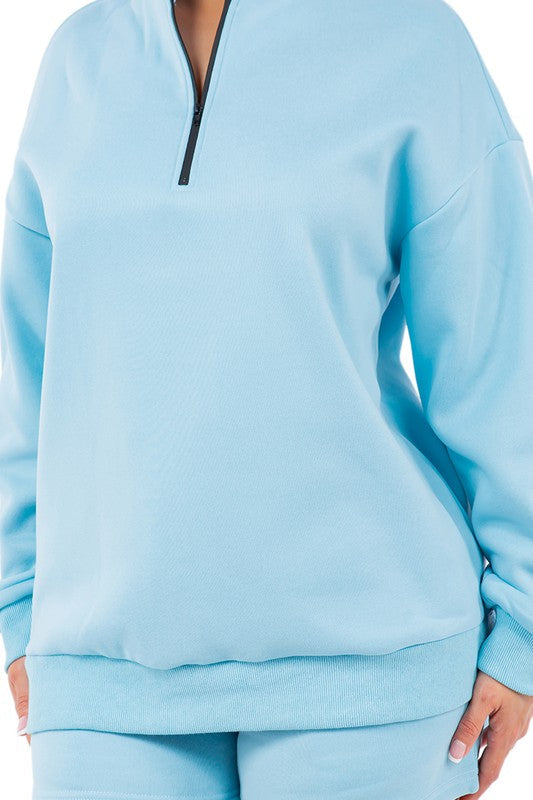 CONJUNTO DE SUDADERA Y PANTALÓN CORTO DE MODA PARA MUJER