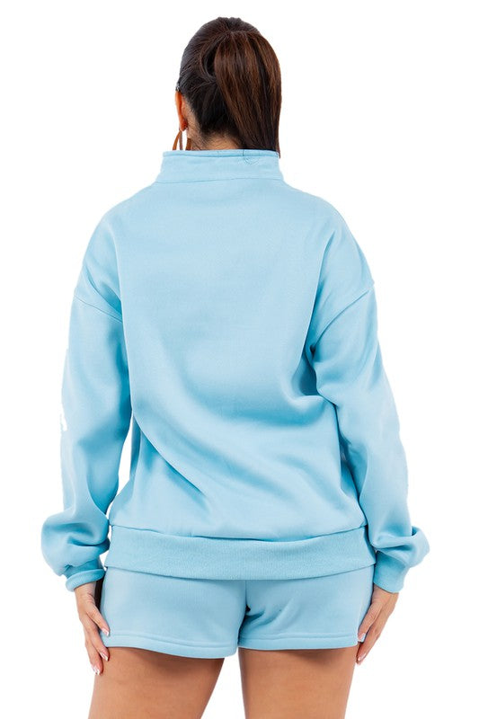 CONJUNTO DE SUDADERA Y PANTALÓN CORTO DE MODA PARA MUJER