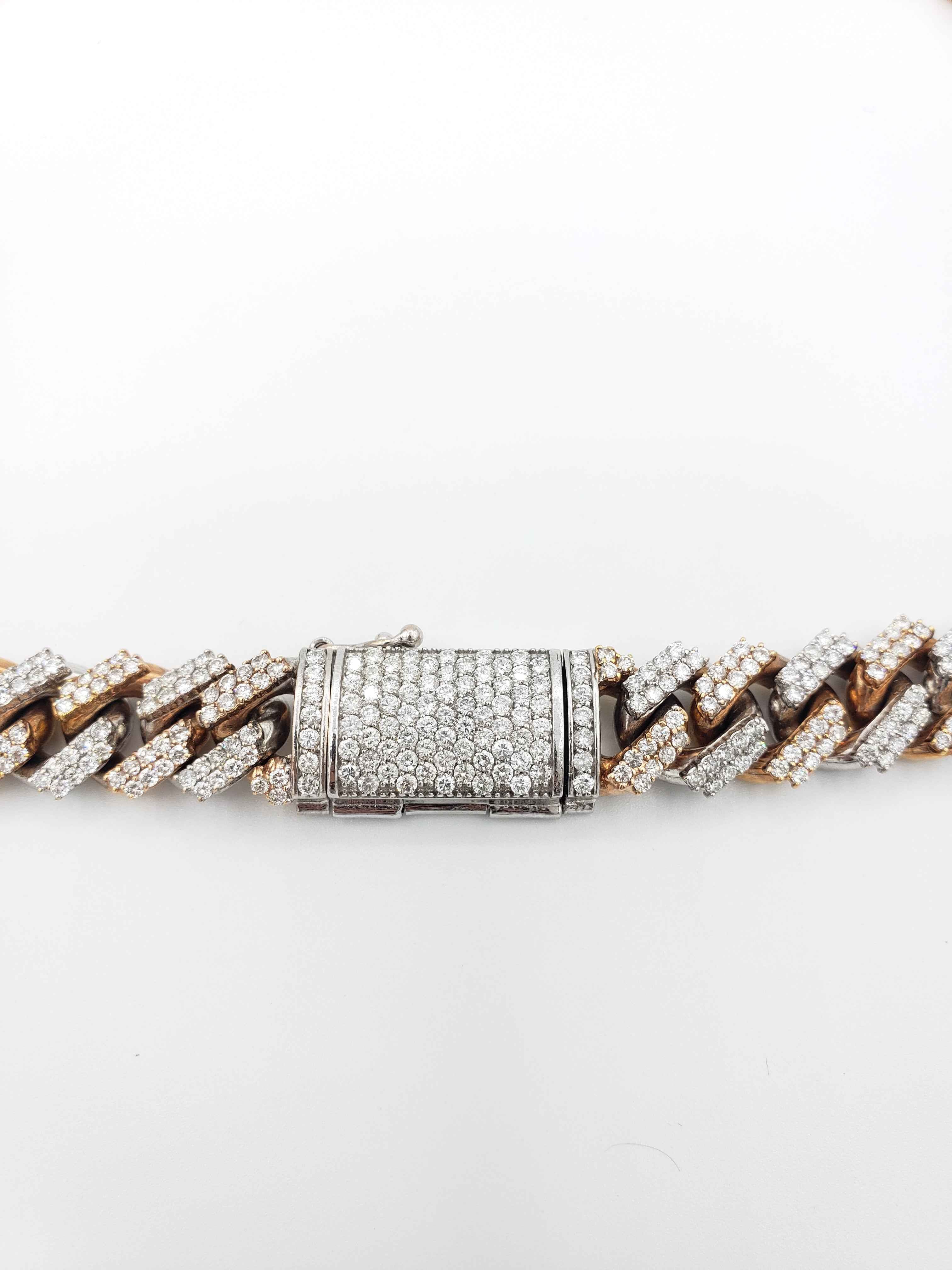 14K Gold- Diamond Miami Cuban Chain Tri-Color (264 Grams)