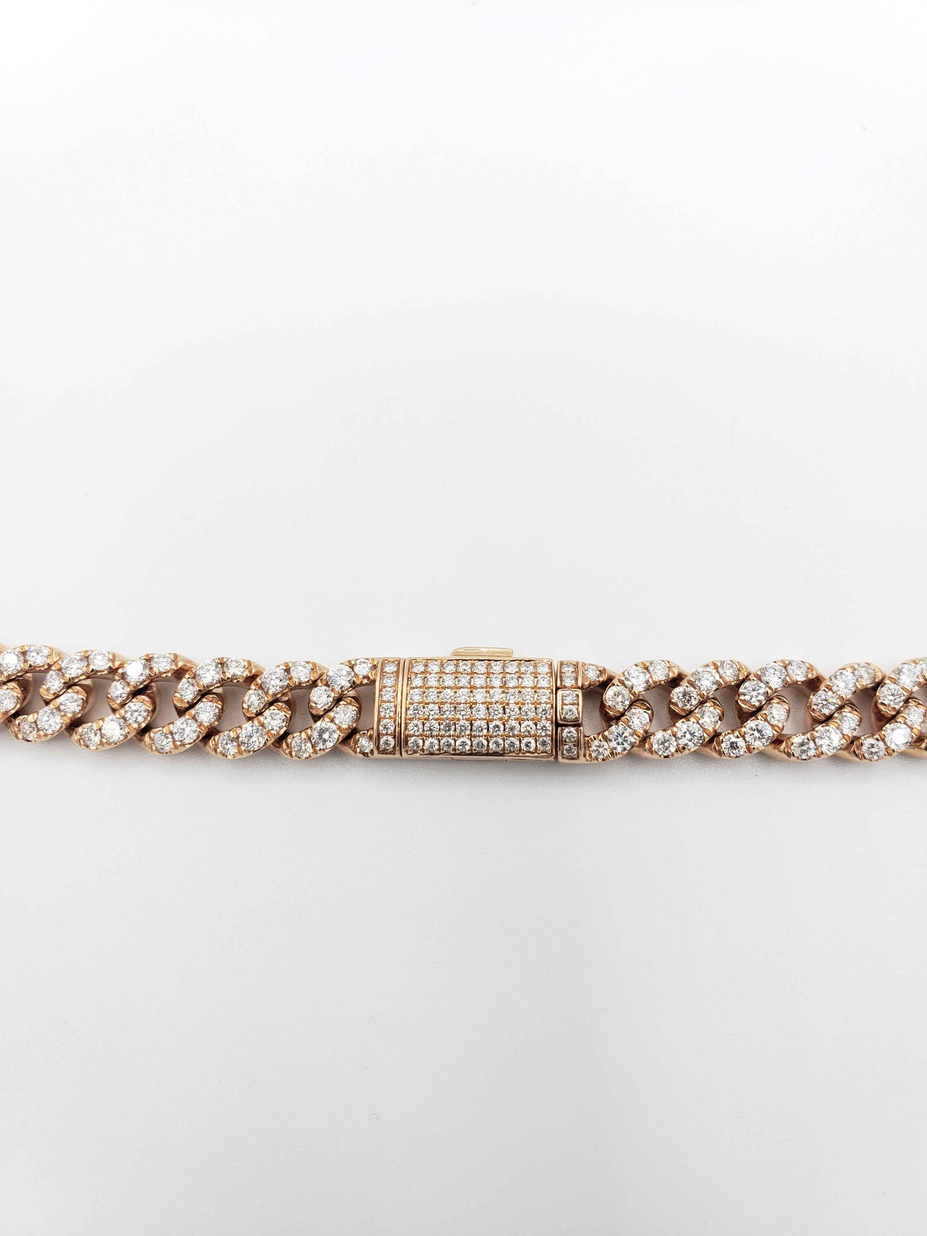 14K Gold- Diamond Miami Cuban Rose Gold Chain (93.3 Grams)