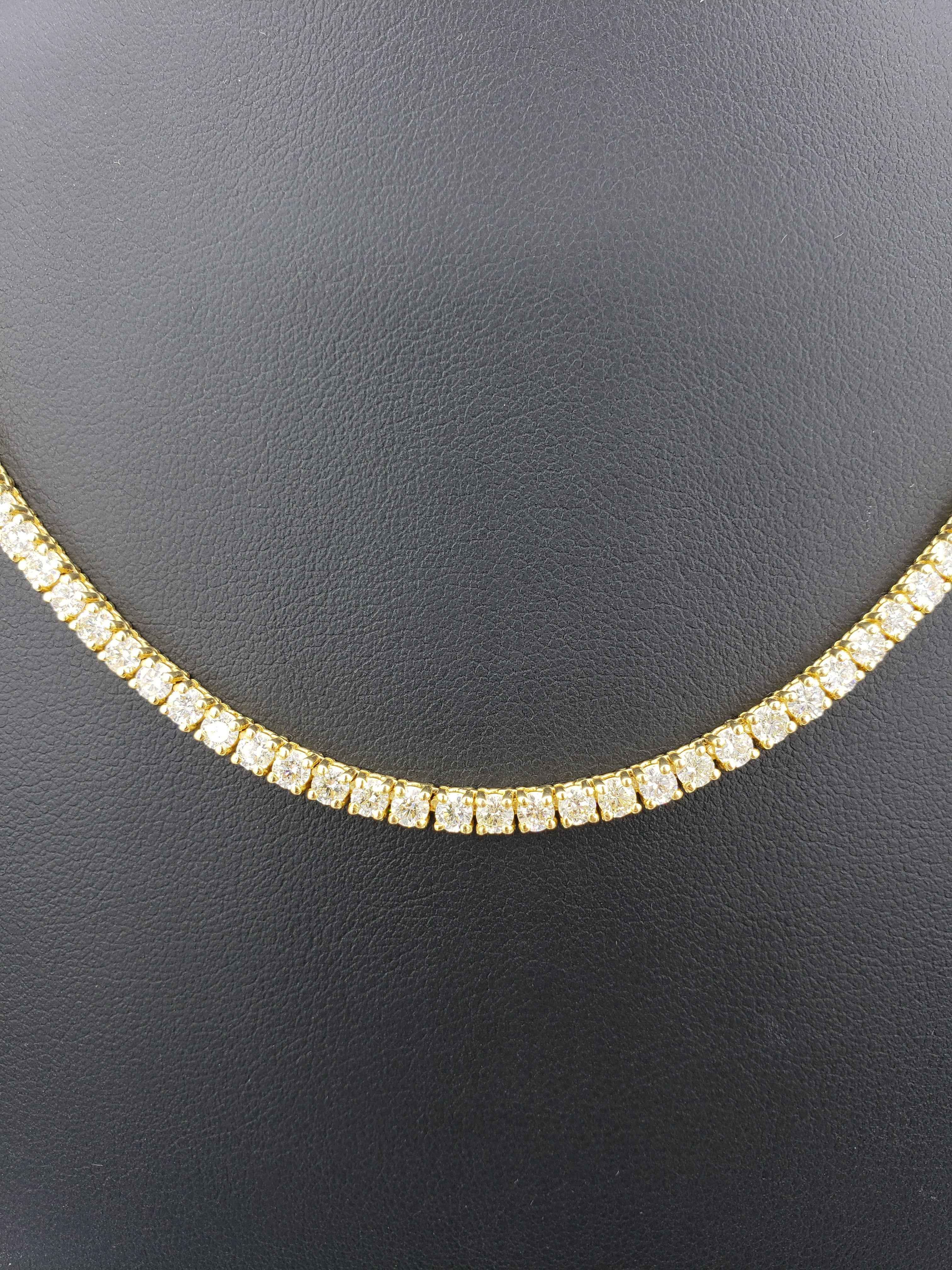 14K Gold- Diamond Tennis Chain 23.5 Grams