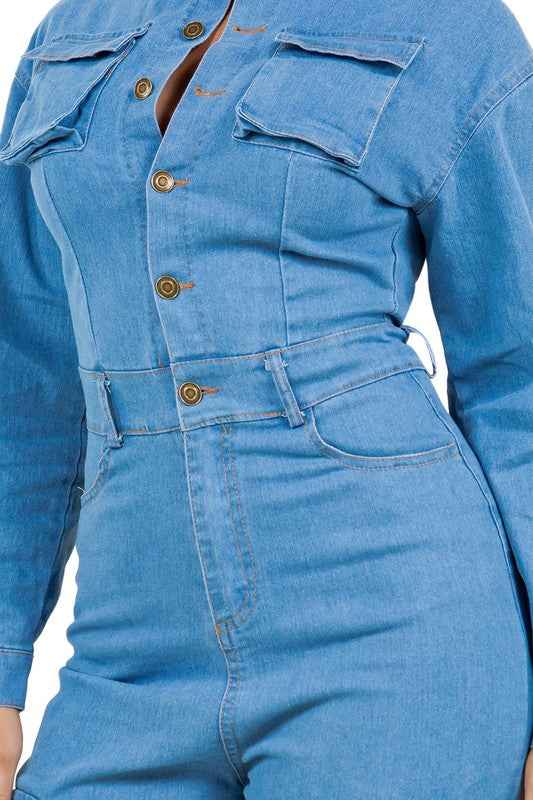 WOMEN FASHION DENIM JUMPSUIT