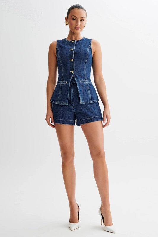 CONJUNTO DE DOS PIEZAS DE VAQUERO DE MODA PARA MUJER