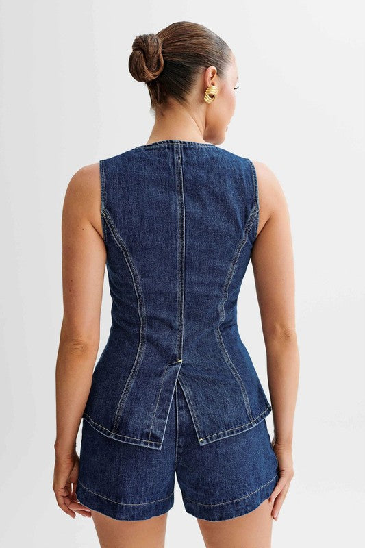 CONJUNTO DE DOS PIEZAS DE VAQUERO DE MODA PARA MUJER