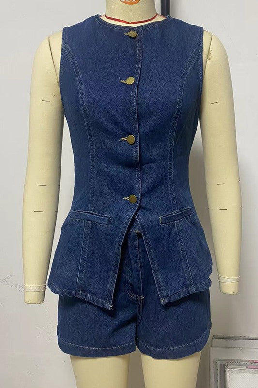 ENSEMBLE DEUX PIÈCES EN JEAN MODE FEMME