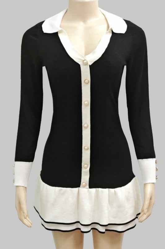 WOMEN FASHION SWEATER MINI DRESS
