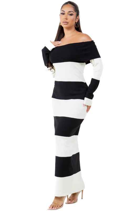 ROBE LONGUE MAXI EN MAILLE MODE FEMME