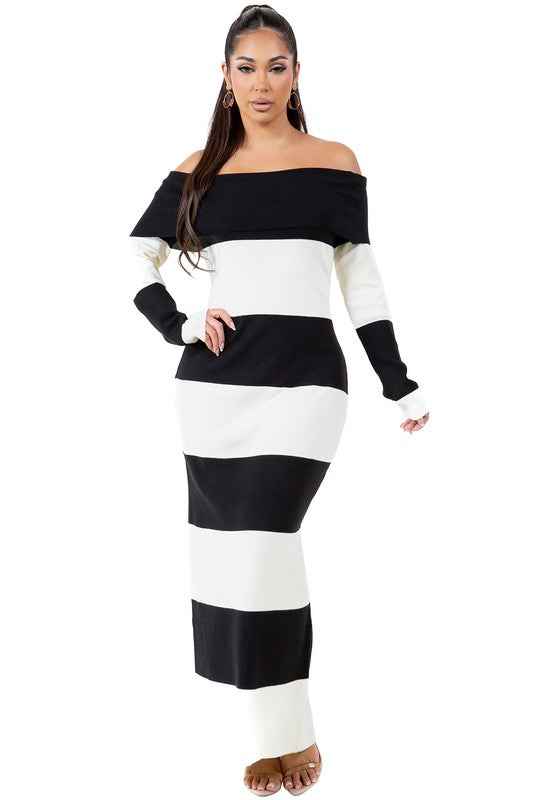 ROBE LONGUE MAXI EN MAILLE MODE FEMME
