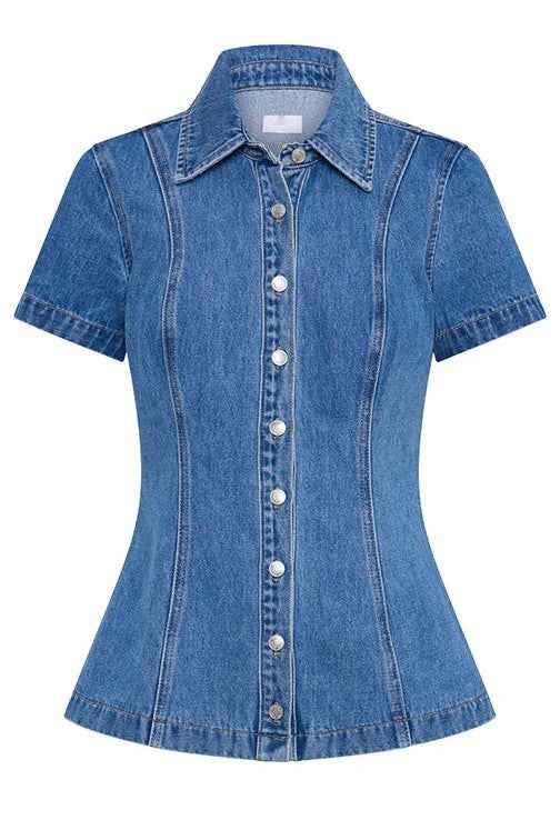 WOMEN FASHION DENIM TWO PIECE SHORT SET