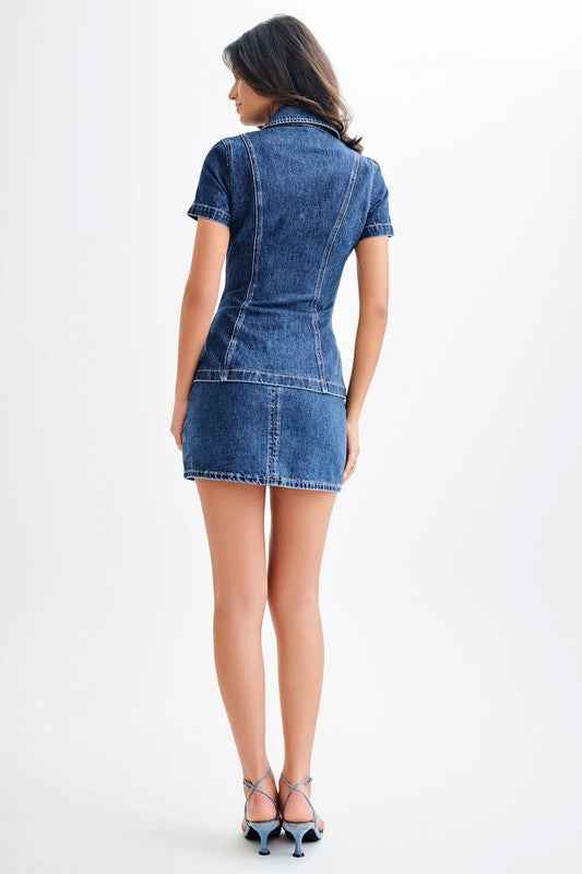ENSEMBLE SHORT DEUX PIÈCES EN JEAN MODE FEMME