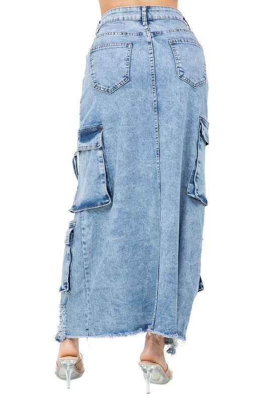 JUPE LONGUE MAXI EN JEAN MODE FEMME