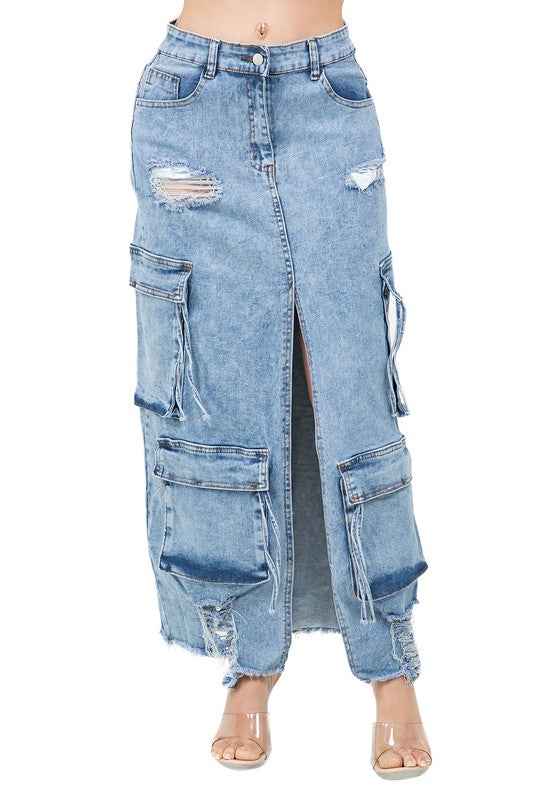 JUPE LONGUE MAXI EN JEAN MODE FEMME