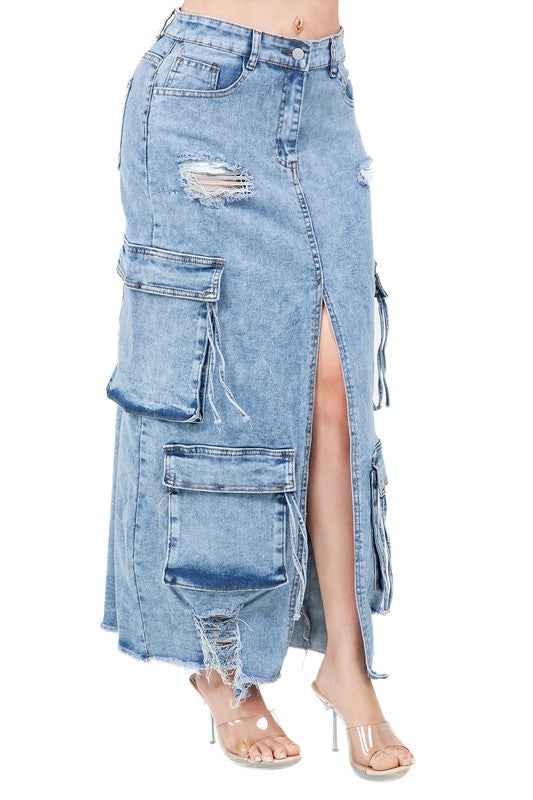 JUPE LONGUE MAXI EN JEAN MODE FEMME